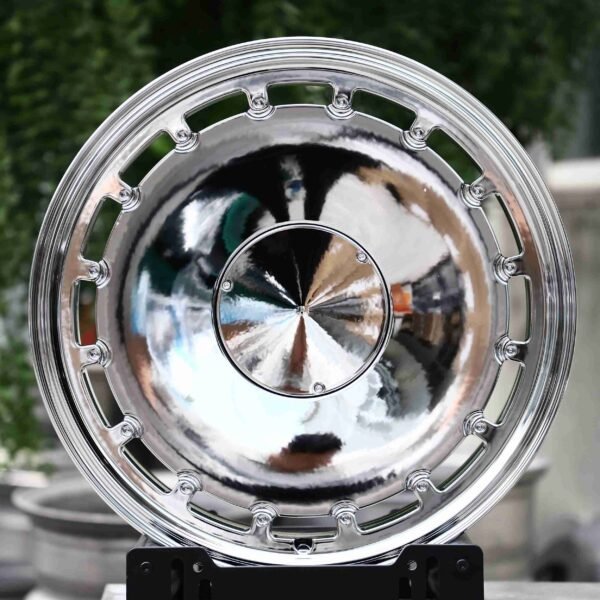 Porsche 911 wheels – Mirror Polished Dish, front view