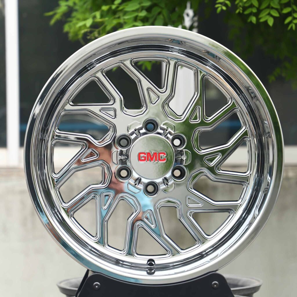 GMC Sierra wheels – Chrome H-Type Spoke (GMC OEM-Style), front view