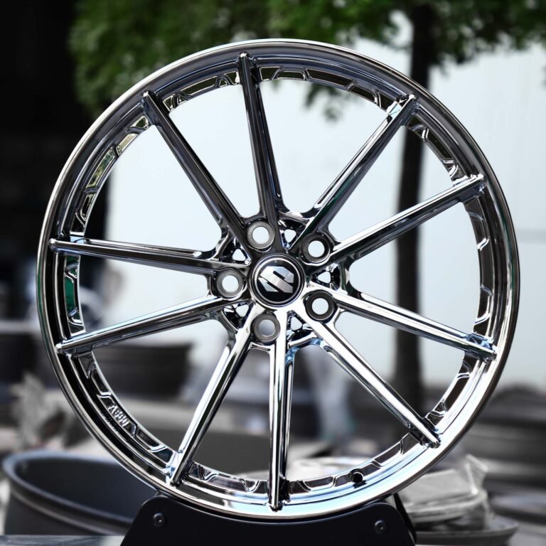 Porsche 911 wheels – Chrome Silver Custom, front view