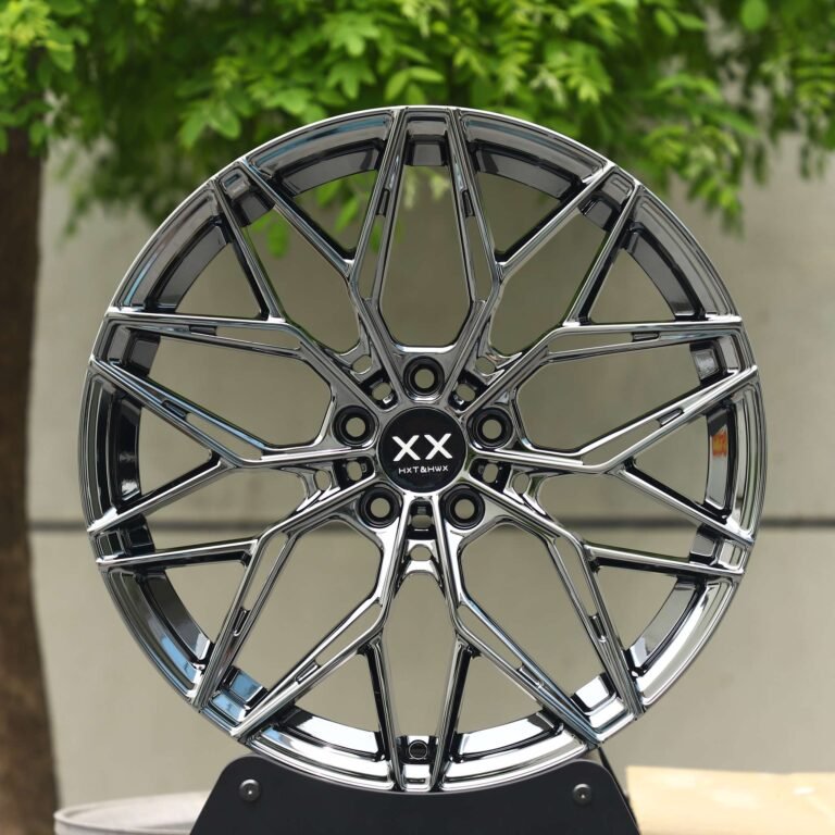 Ferrari 488 wheels – Chrome Silver Multi-Spoke, front view