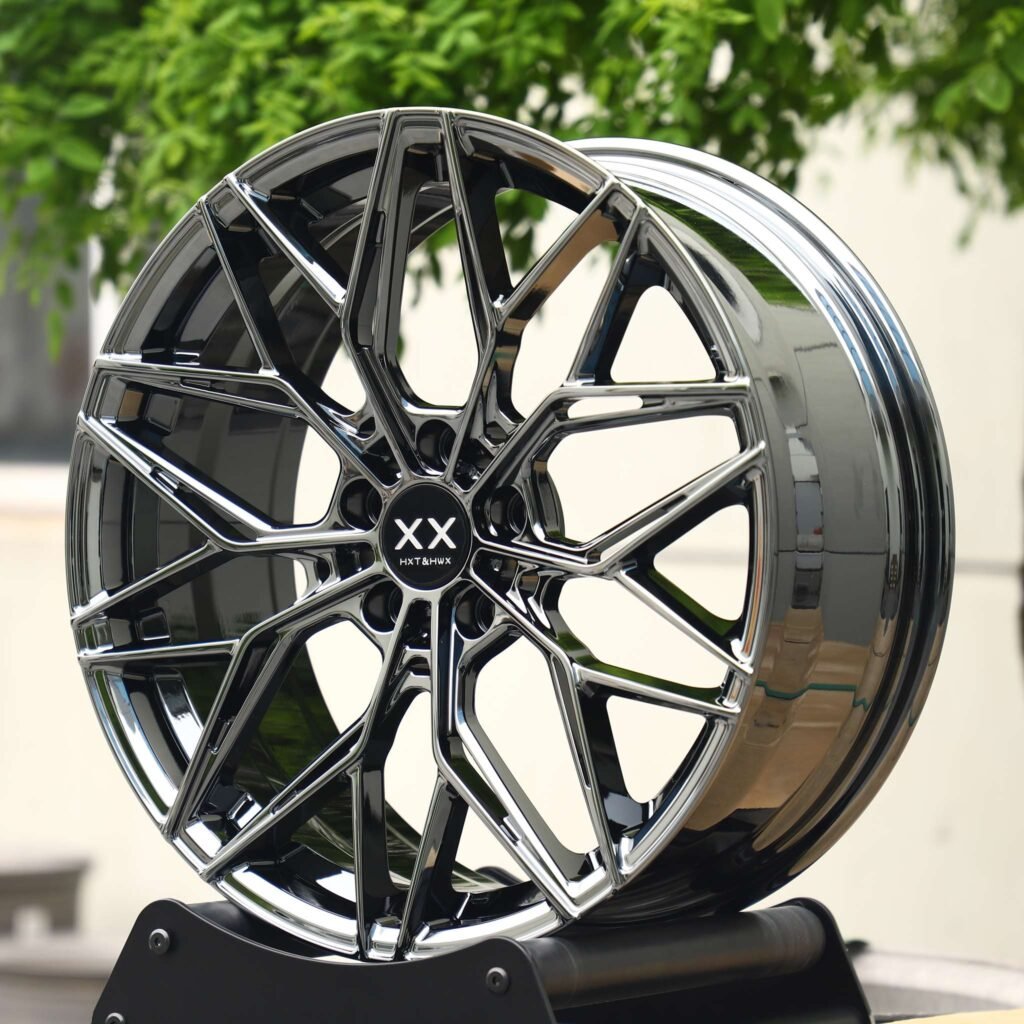5x114.3 wheels – Chrome Silver Multi-Spoke, side view