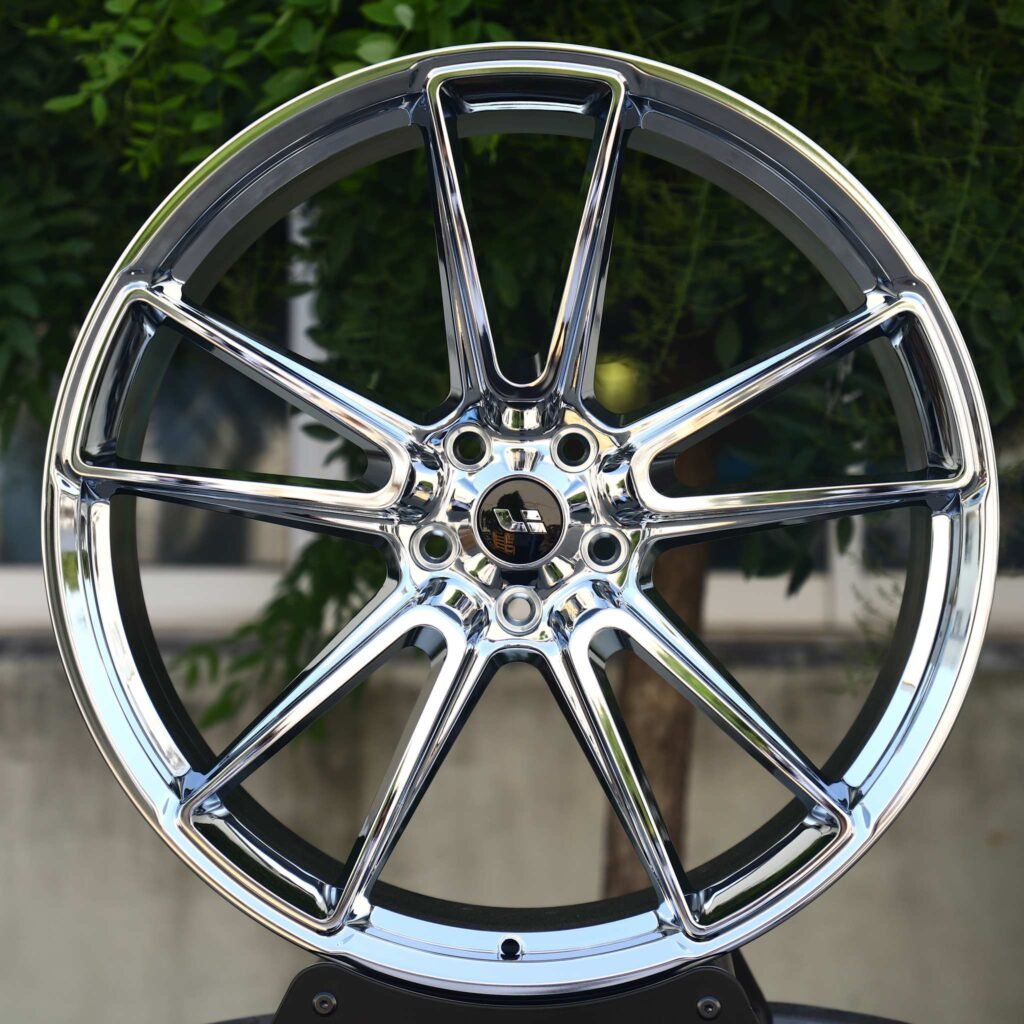 Li Auto L9 wheels – Chrome Silver Petal, front view
