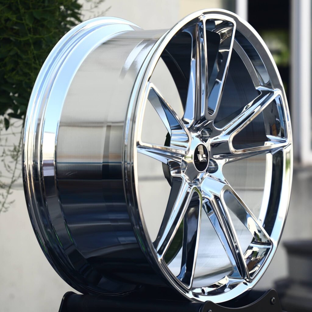 5x120 wheels – Chrome Silver Petal, side view