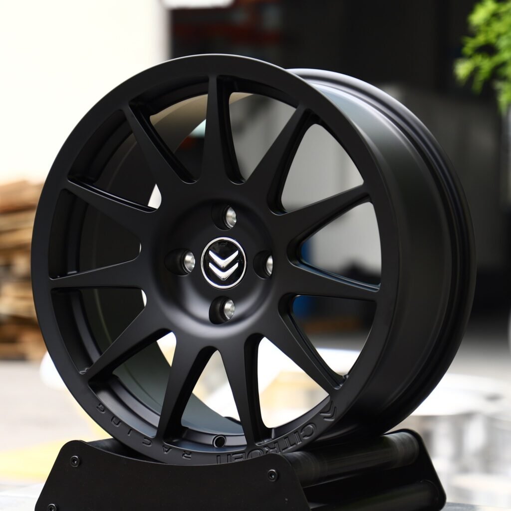 Citroen C4 wheels – Matte Black 10-Spoke (Citroen OEM-Style), angled view