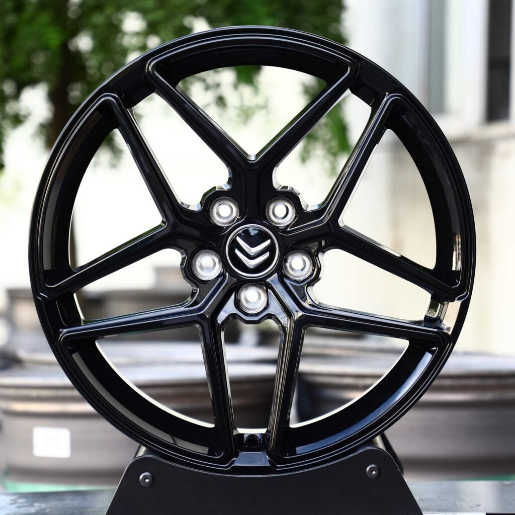 Citroen Style Gloss Black 5 Y-Spoke Forged Wheels - Citroen C5 / Peugeot 508 Fitment (5-Lug) Monoblock forged wheel