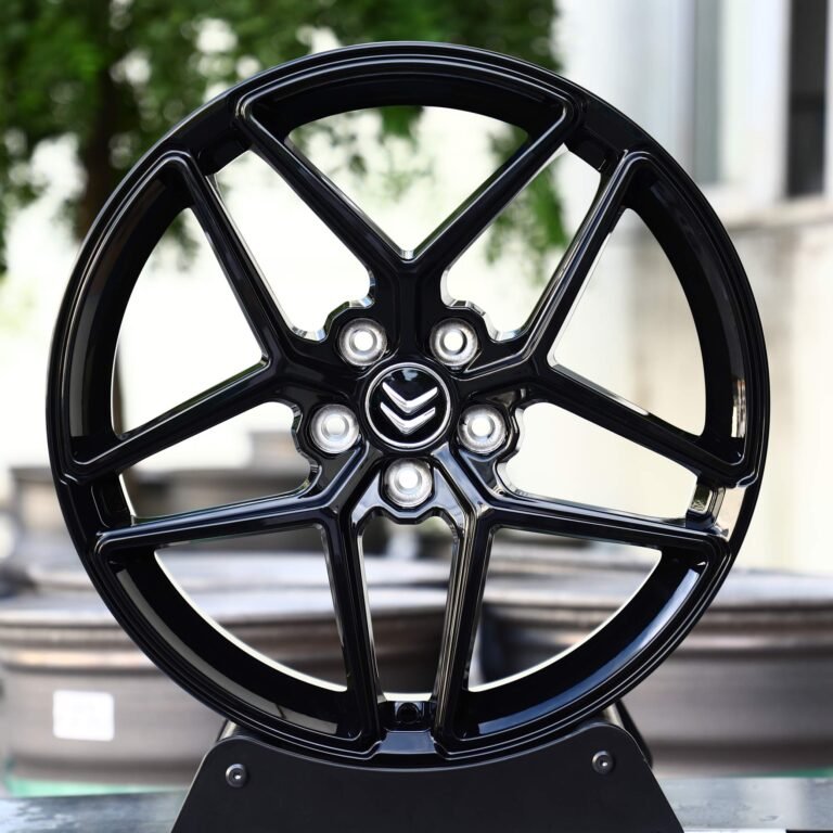 Citroen C5 wheels – Gloss Black 5 Y-Spoke, front view