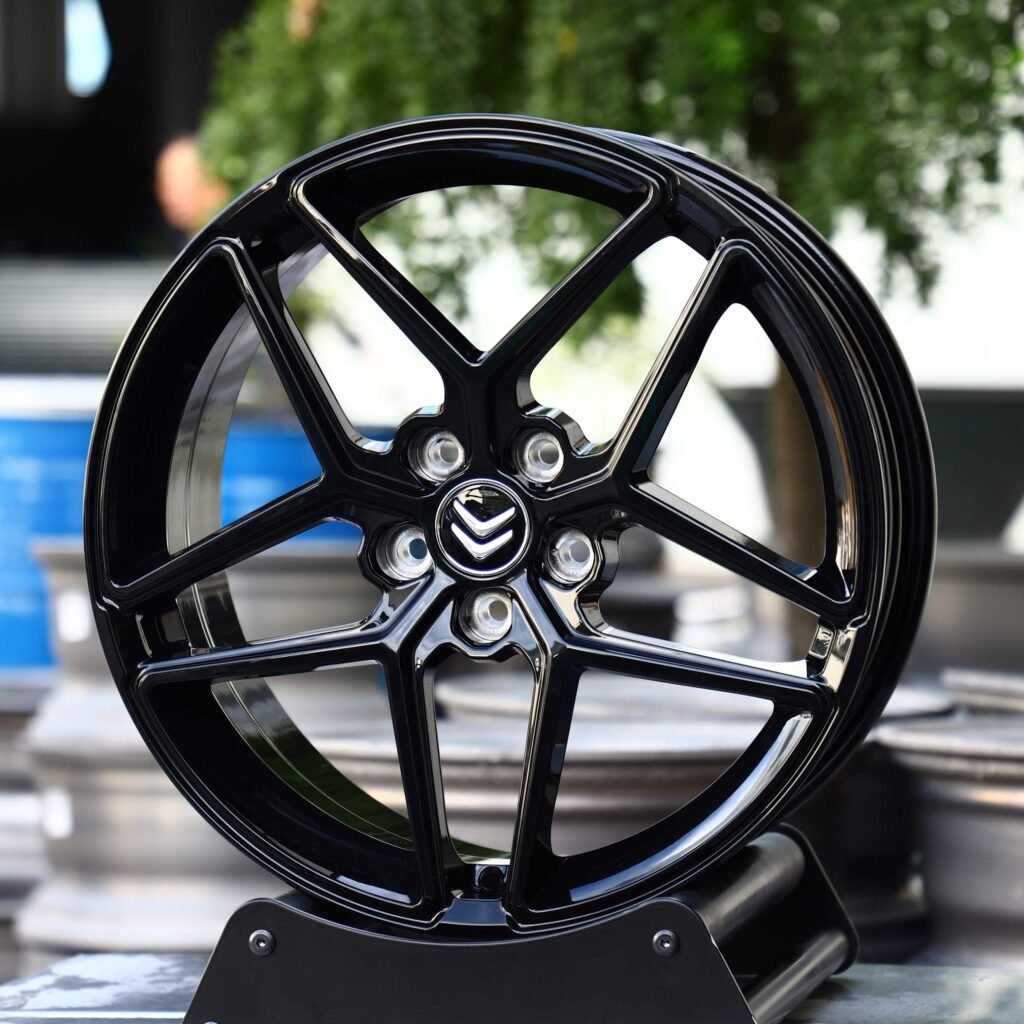 Citroen Style Gloss Black 5 Y-Spoke Forged Wheels - Citroen C5 / Peugeot 508 Fitment (5-Lug) view 2