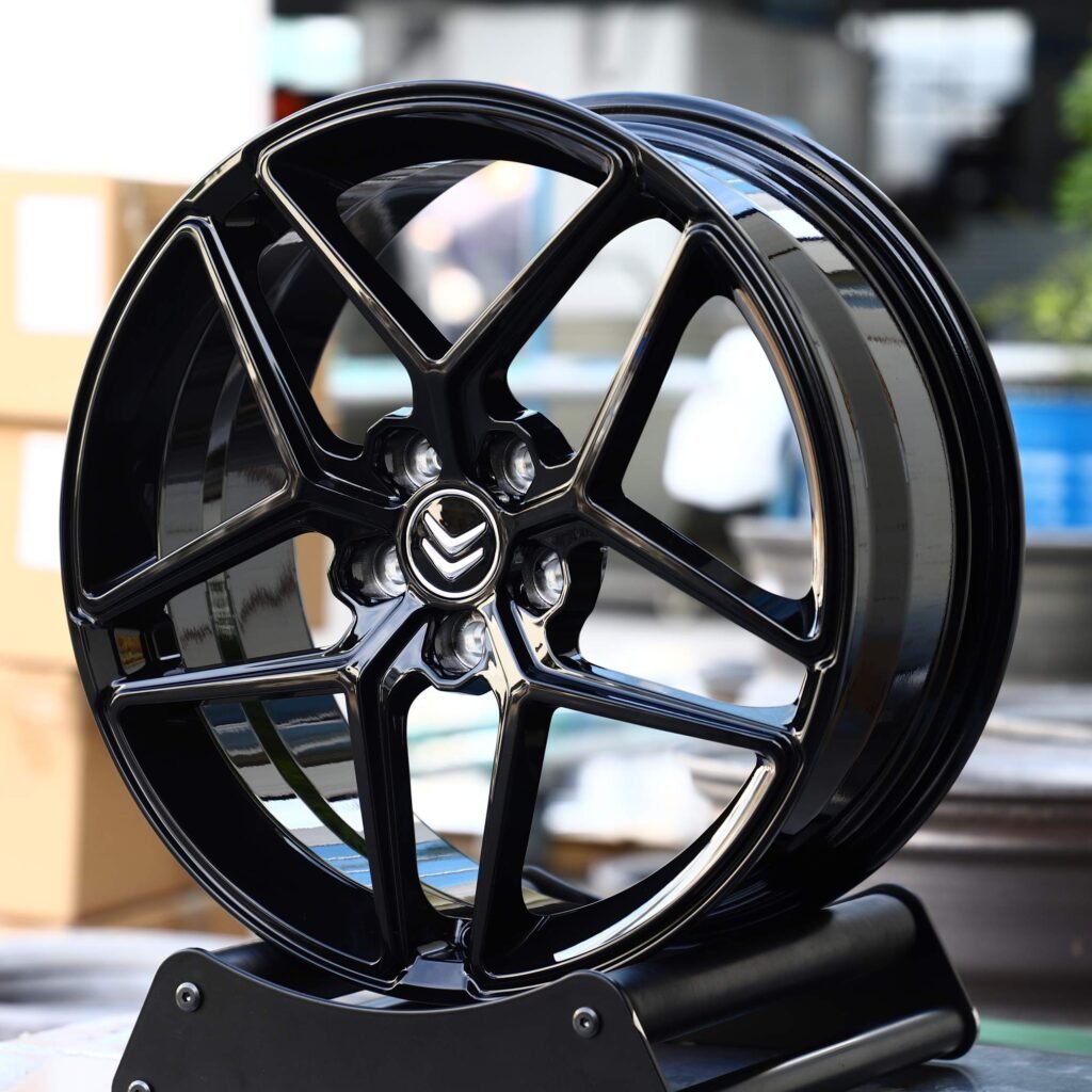 Citroen Style Gloss Black 5 Y-Spoke Forged Wheels - Citroen C5 / Peugeot 508 Fitment (5-Lug) view 3