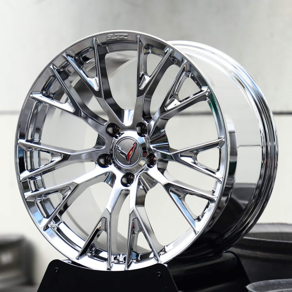 Chevrolet Camaro wheels – Chrome 10 Y-Spoke (Corvette OEM-Style), angled view