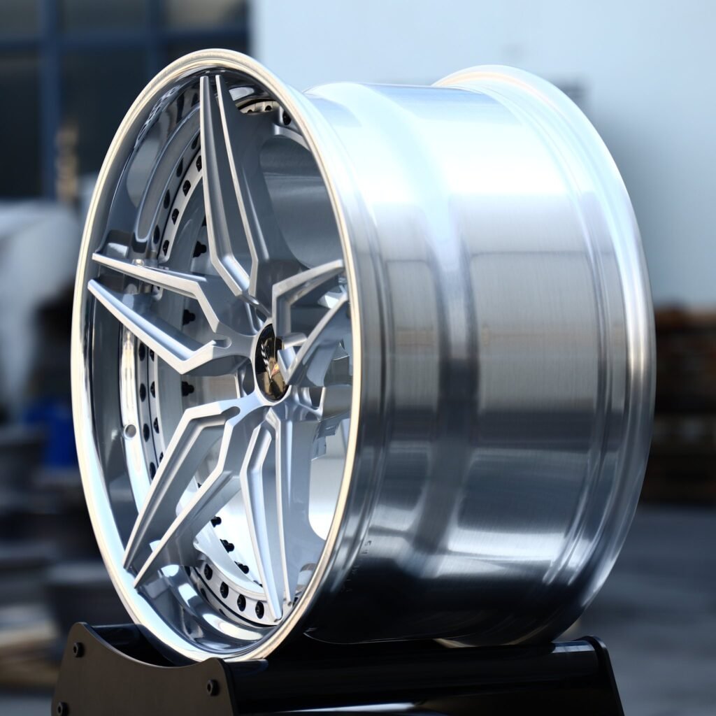 5x120.65 wheels – Matte Silver 5 Y-Spoke Deep Dish 2-Piece (Corvette OEM-Style), side view