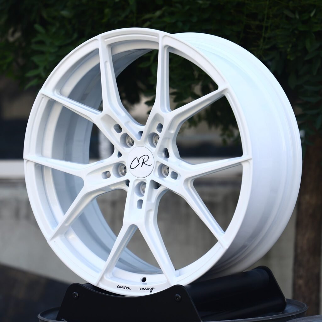 BMW M3 wheels – CR Gloss White 5 Y-Spoke, angled view
