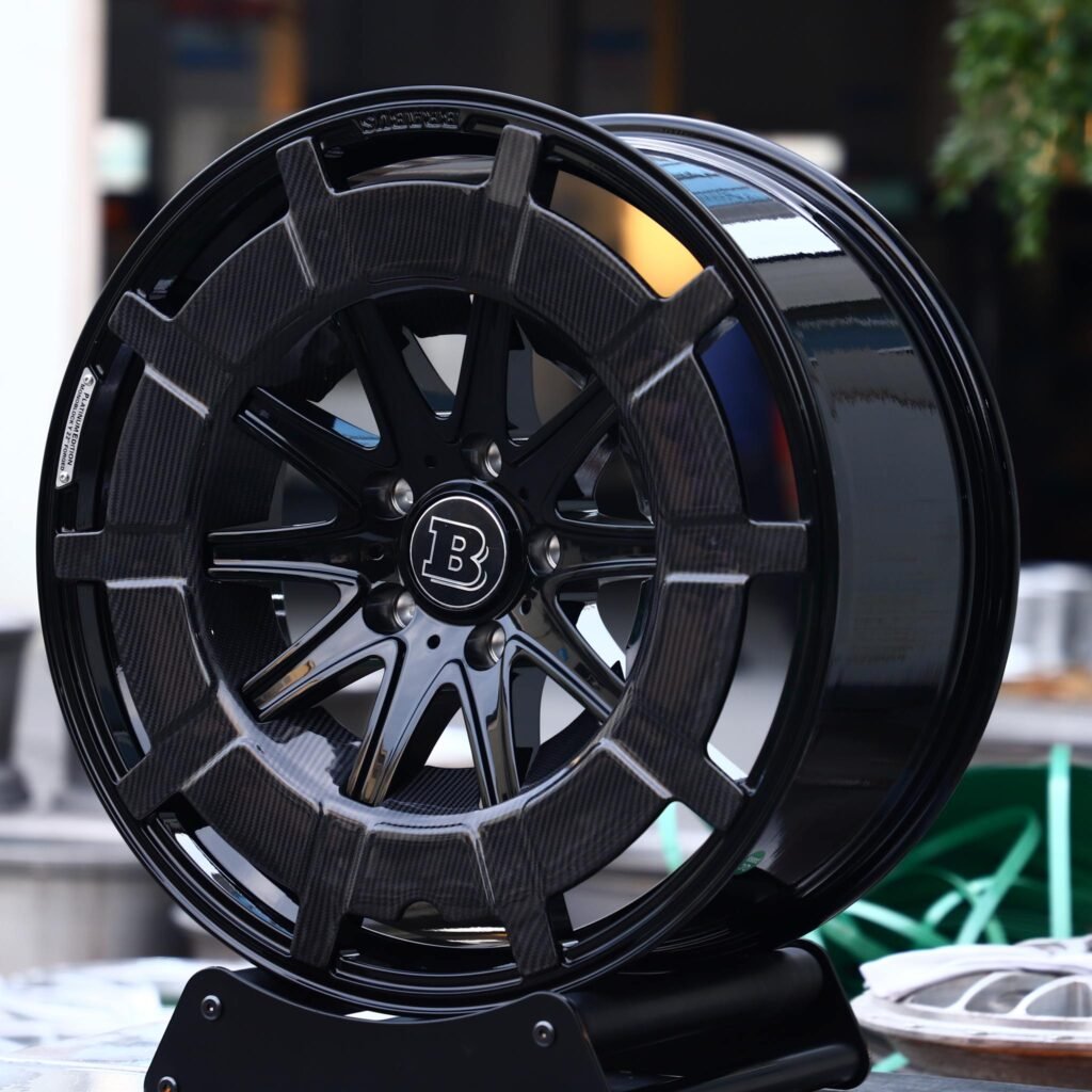 Mercedes-Benz C-Class W206 wheels – Custom Finish 10-Spoke Carbon Fibre (Brabus-Style), angled view