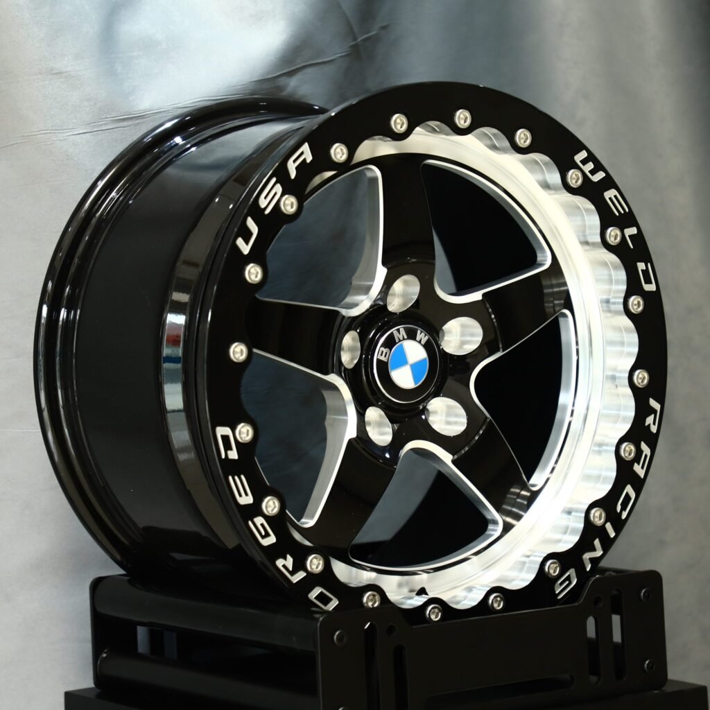 Ford Mustang wheels – Custom Finish 10-Spoke Mesh Mirror Milled, angled view