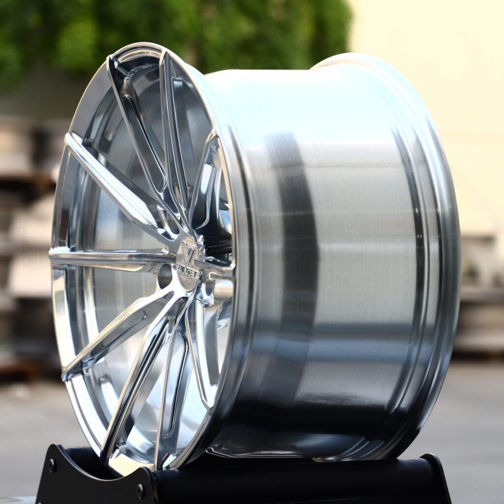 5x112 wheels – Custom Finish 10-Spoke Mirror Polished, side view