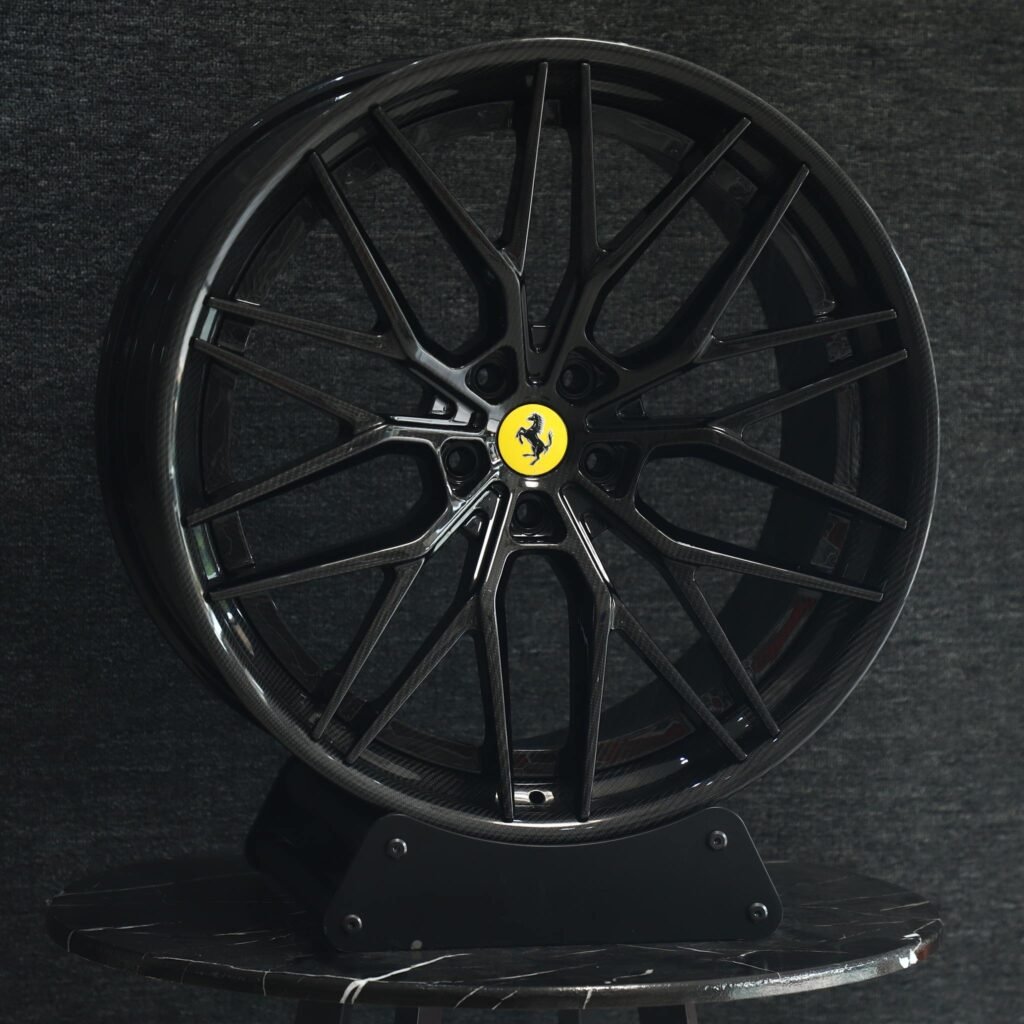 Custom Finish 10 Y-Spoke Carbon Fibre Forged Wheels – Ferrari 488 / Ferrari F8 Fitment (5-Lug)