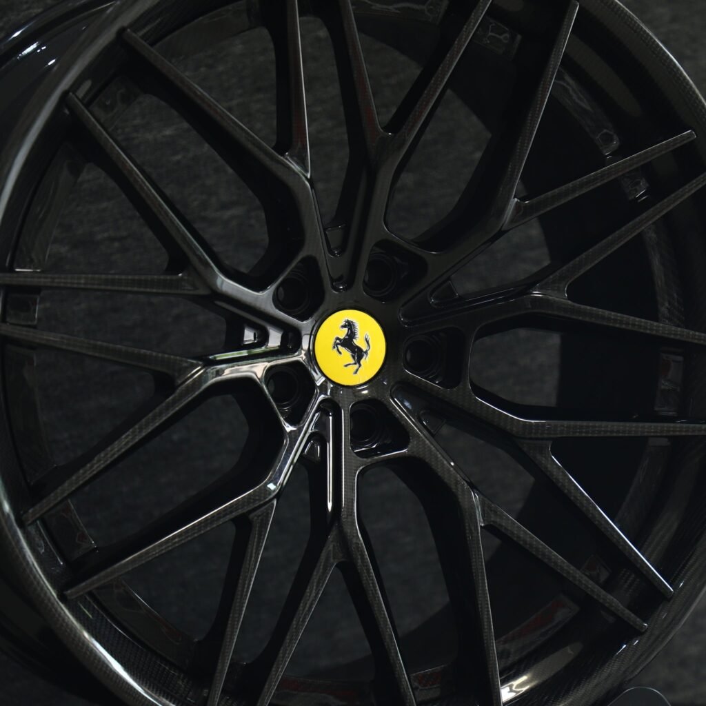 Custom Finish 10 Y-Spoke Carbon Fibre Forged Wheels - Ferrari 488 / Ferrari F8 Fitment (5-Lug) view 4