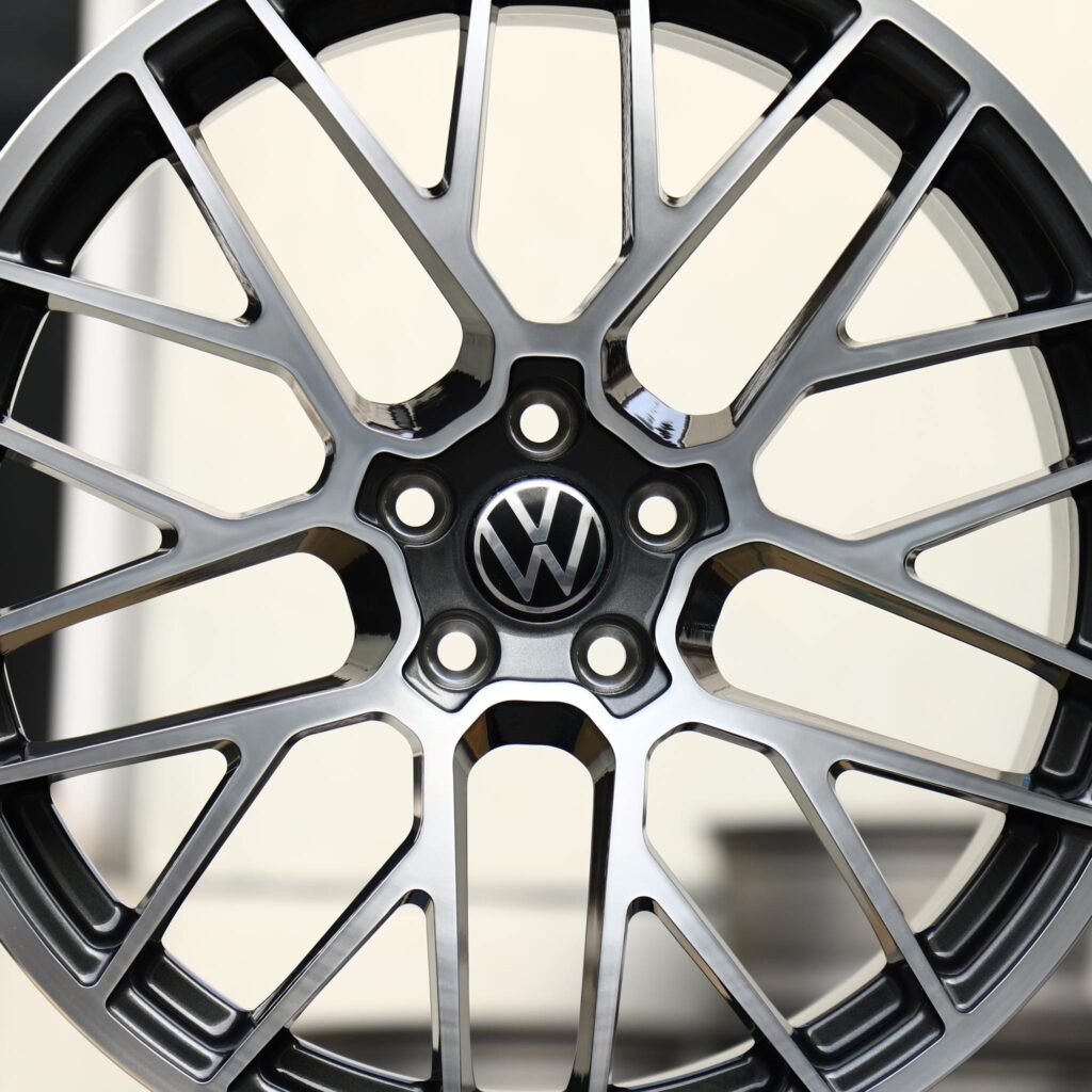 5x112 wheels – Custom Finish 10 Y-Spoke Machined Face (Volkswagen OEM-Style), side view