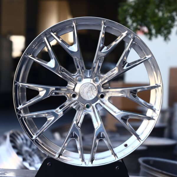 Ferrari 488 wheels – Silver Split Mesh, front view