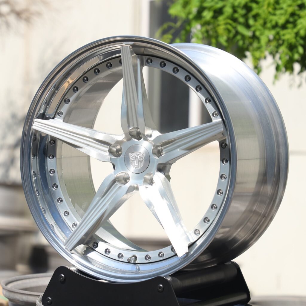 Custom Finish 2-Piece 5-Spoke Forged Wheels - Audi A6 / BMW 5 Series Fitment (5-Lug) view 3