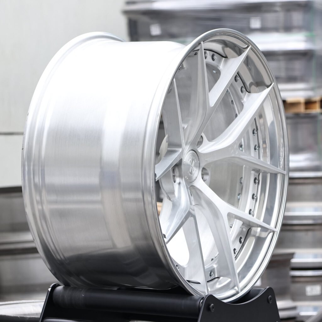 Custom Finish 2-Piece 5 Y-Spoke Brushed Forged Wheels - Audi A6 / BMW 5 Series Fitment (5-Lug) view 4