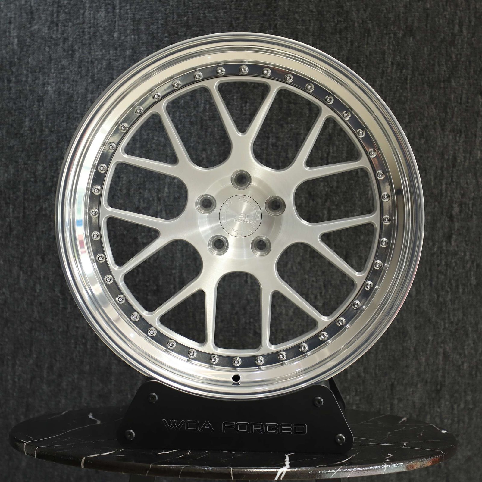 Audi A6 wheels – Custom Finish 2-Piece 7 Y-Spoke Brushed Deep Lip, front view