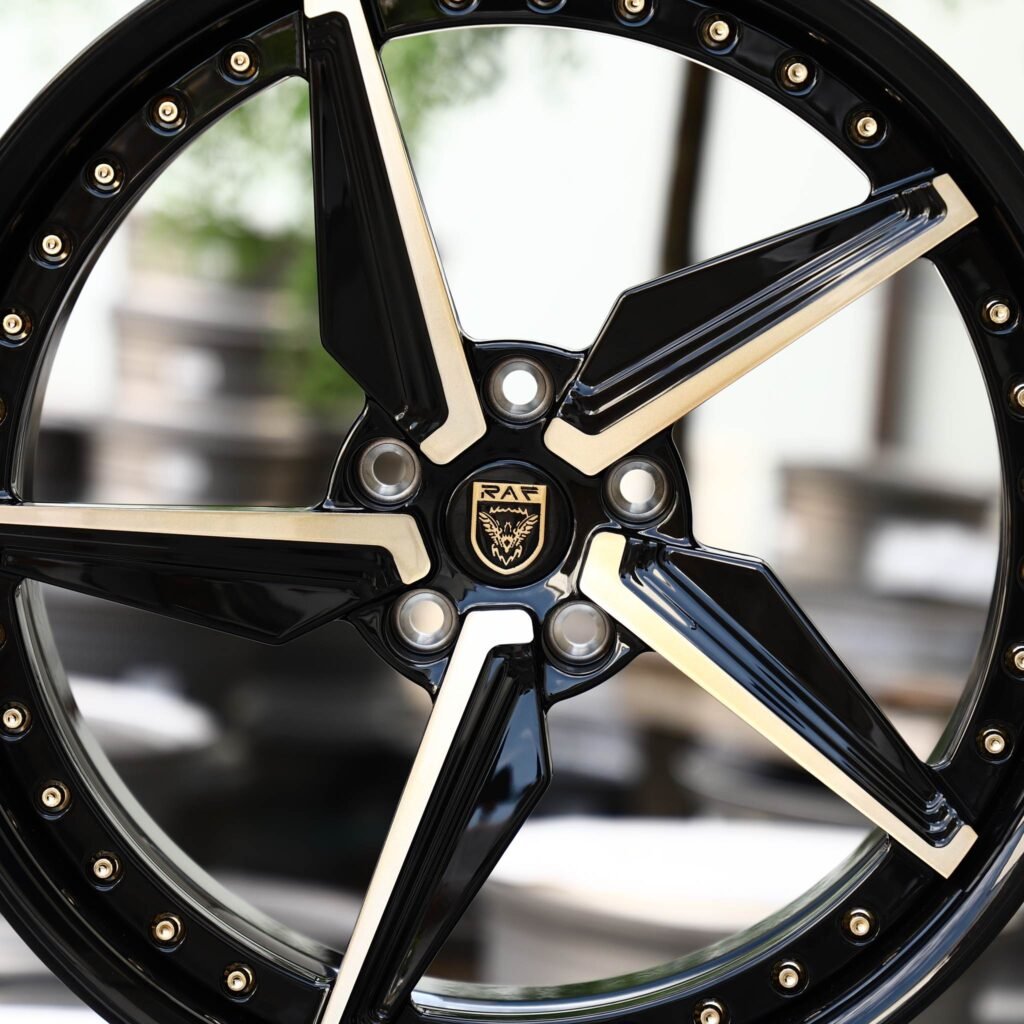 5x112 wheels – Custom Finish 2-Piece Directional Machined Face, side view