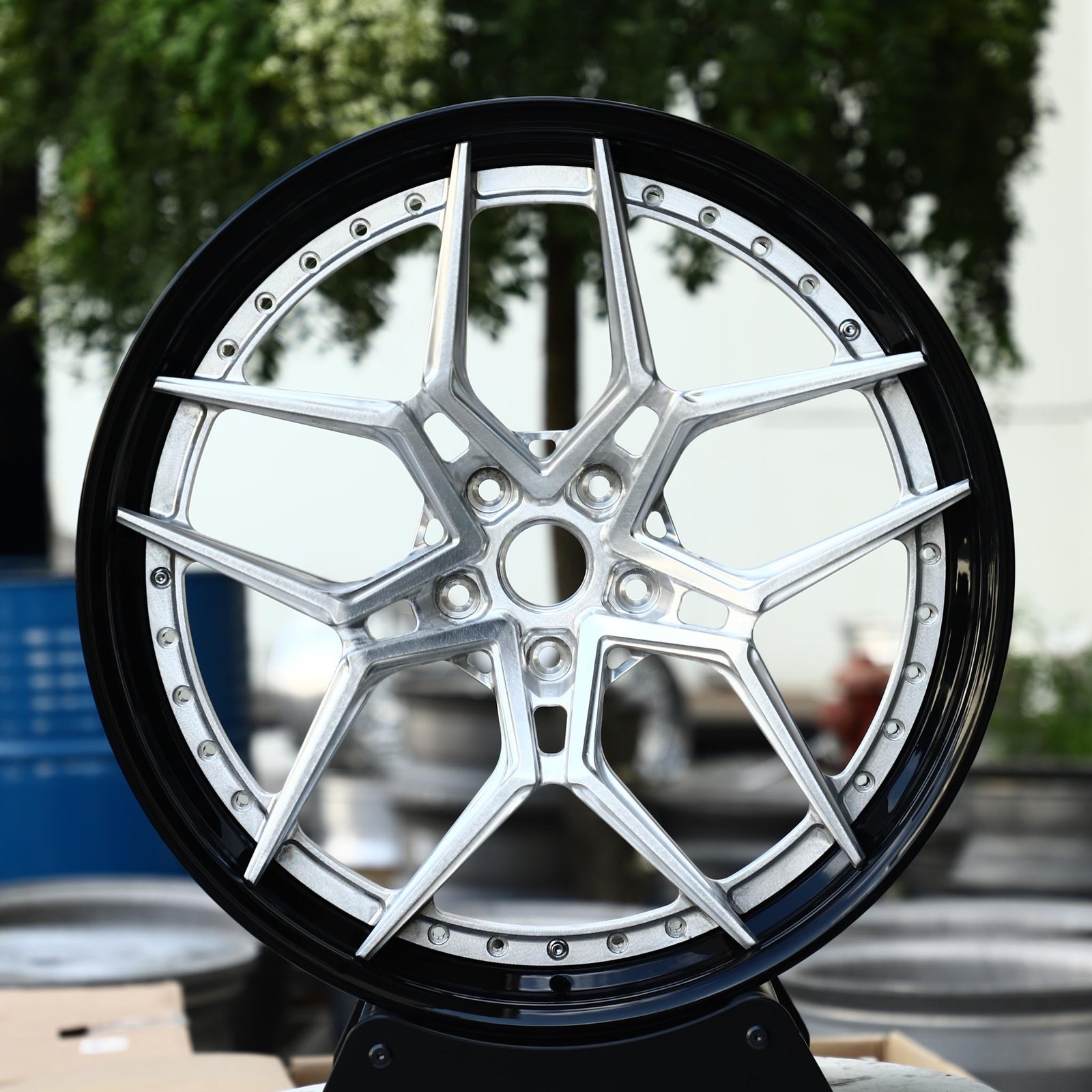 Audi A6 wheels – Custom Finish 2-Piece Petal Brushed, front view