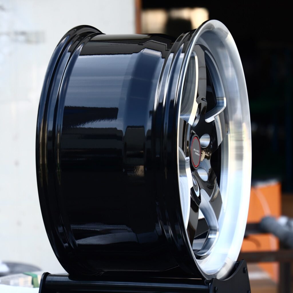 5x114.3 wheels – Custom Finish 5-Spoke Deep Lip Mirror Milled, side view
