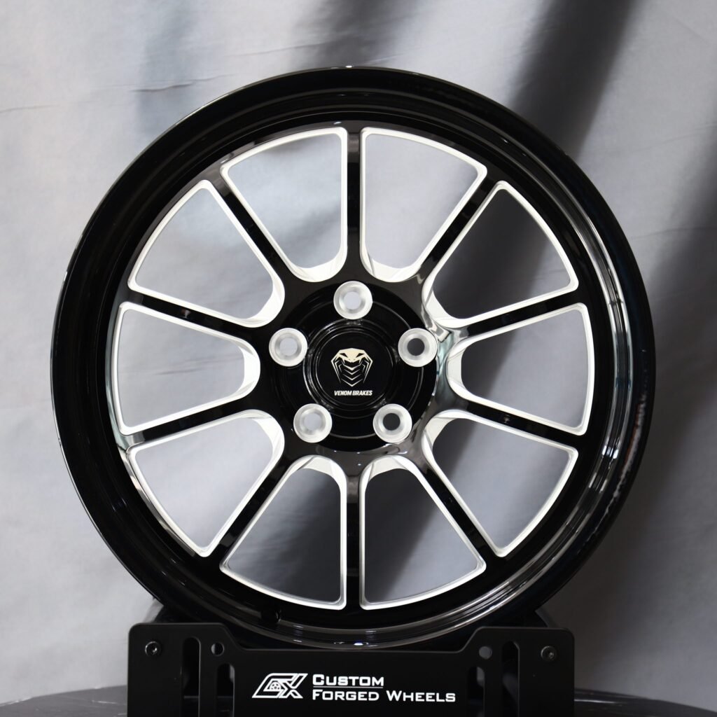 Ford Mustang wheels – Custom Finish 5-Spoke Deep Lip Mirror Milled, front view