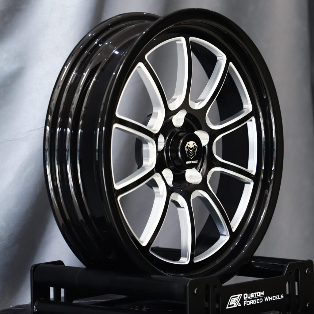 5x114.3 wheels – Custom Finish 5-Spoke Deep Lip Mirror Milled, side view