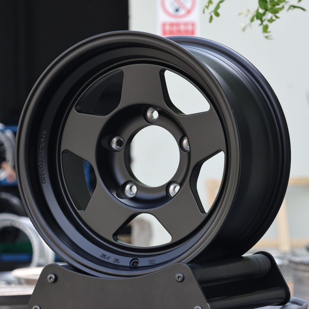 6x139.7 wheels – Custom Finish 5-Spoke Deep Lip, side view