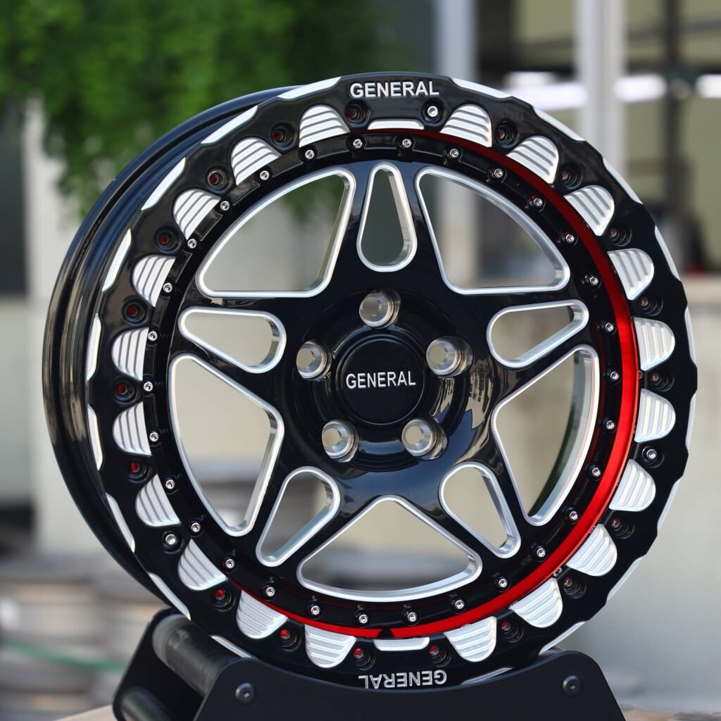 Chevrolet Corvette wheels – Custom Finish 5-Spoke Mirror Milled, angled view