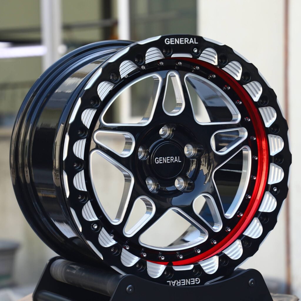 5x114.3 wheels – Custom Finish 5-Spoke Mirror Milled, side view