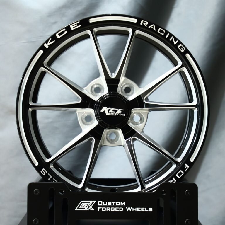 Ford Mustang wheels – Custom Finish 5-Spoke Mirror Milled, front view