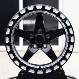 Ford Mustang / Chevrolet Corvette Forged Wheels – Black / Polished 5-Star Beadlock (5-Lug)