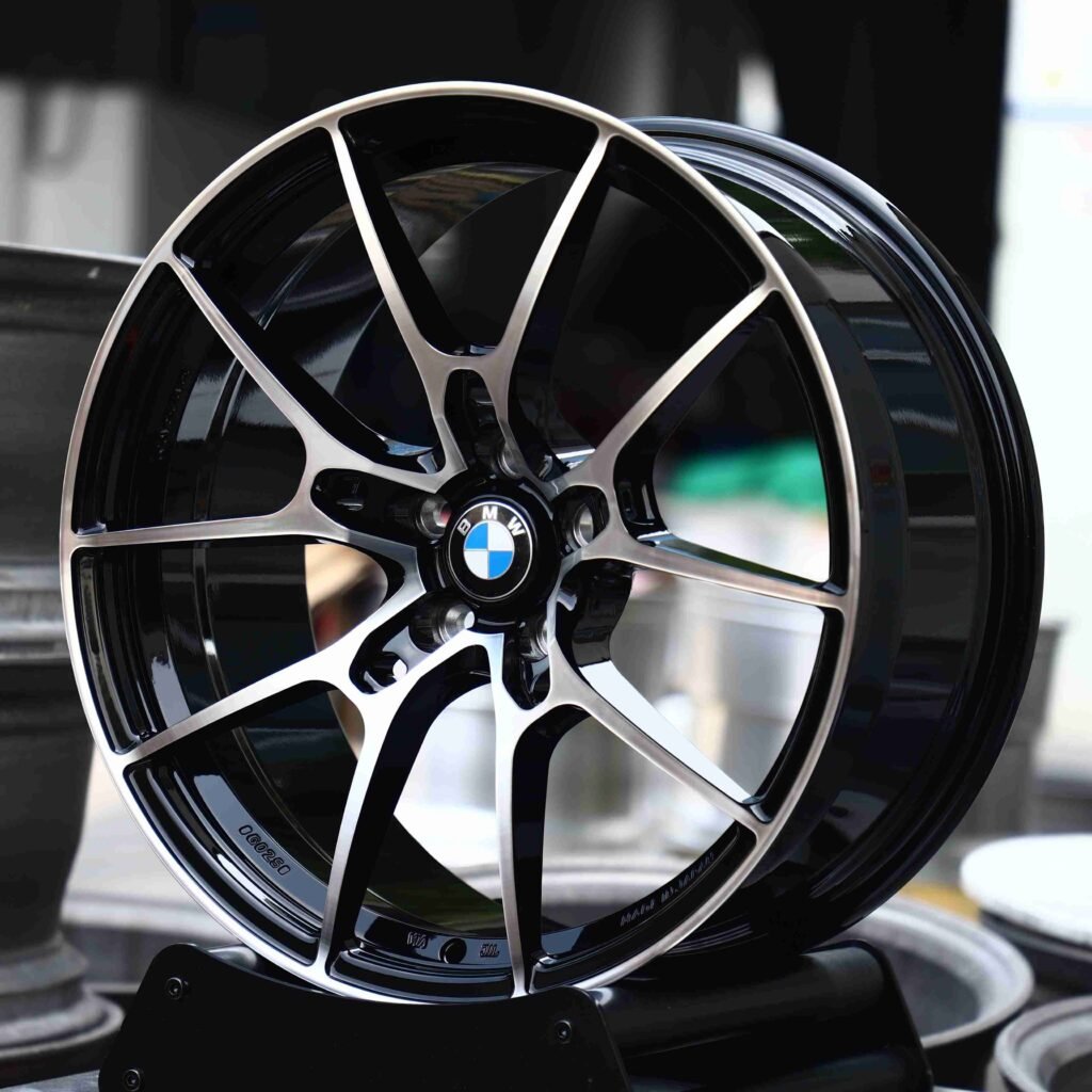 BMW M4 G82 wheels – Custom Finish 5 Y-Spoke Machined Face (BMW OEM-Style), angled view