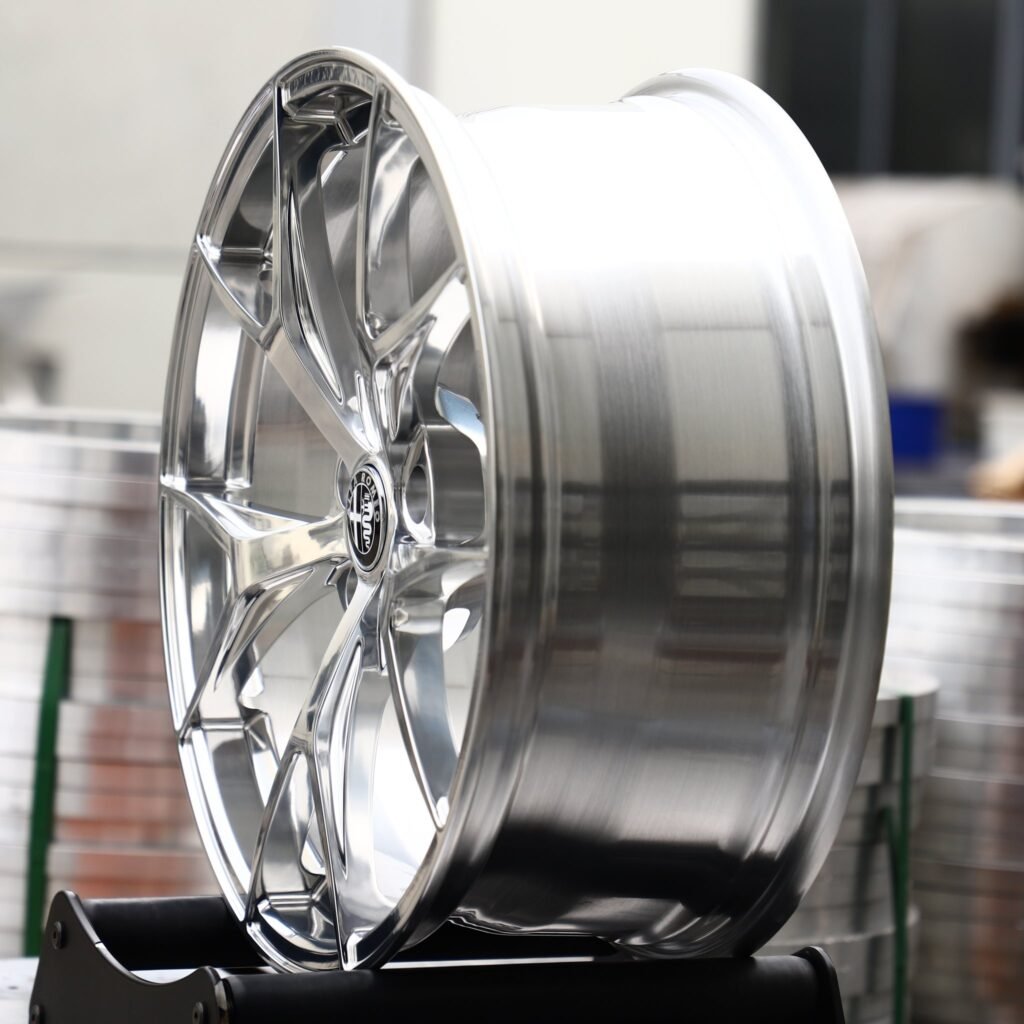5x110 wheels – Custom Finish 5 Y-Spoke Mirror Polished, side view
