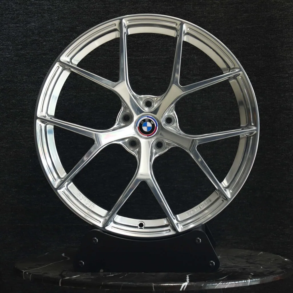 BMW M3 F80 wheels – Custom Finish 5 Y-Spoke Mirror Polished (BMW OEM-Style), front view