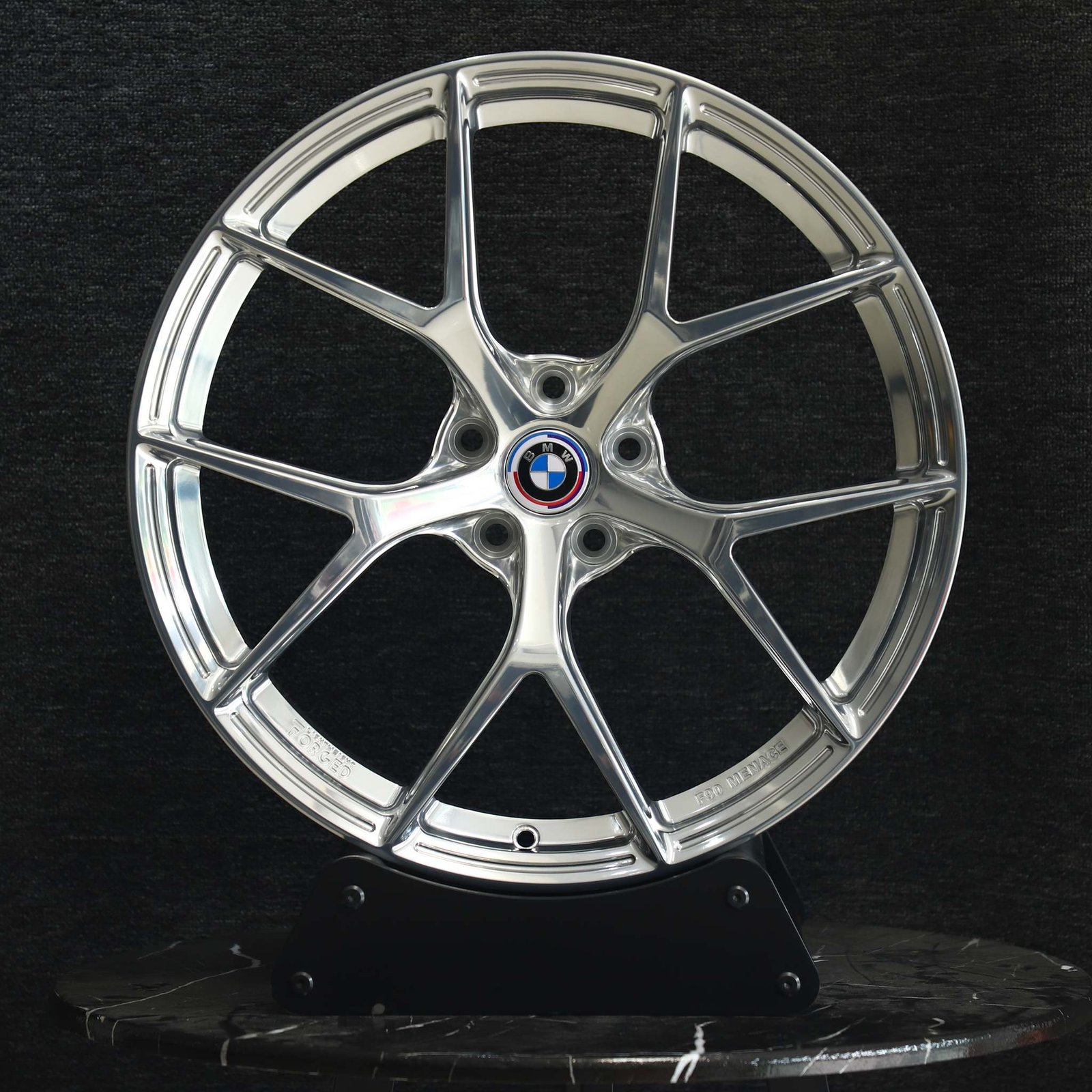 BMW M3 F80 wheels – Custom Finish 5 Y-Spoke Mirror Polished (BMW OEM-Style), front view