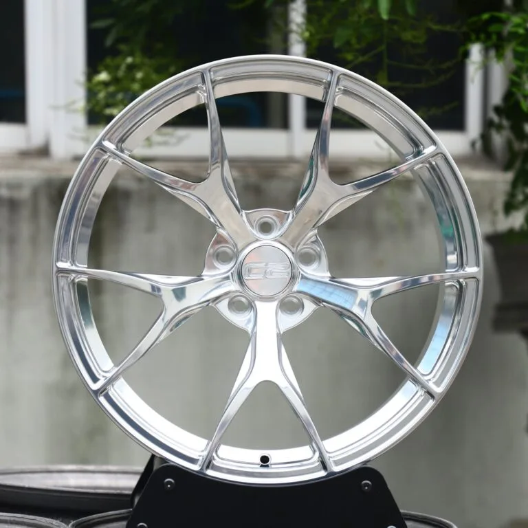 Audi RS3 wheels – Custom Finish 5 Y-Spoke Polished, front view