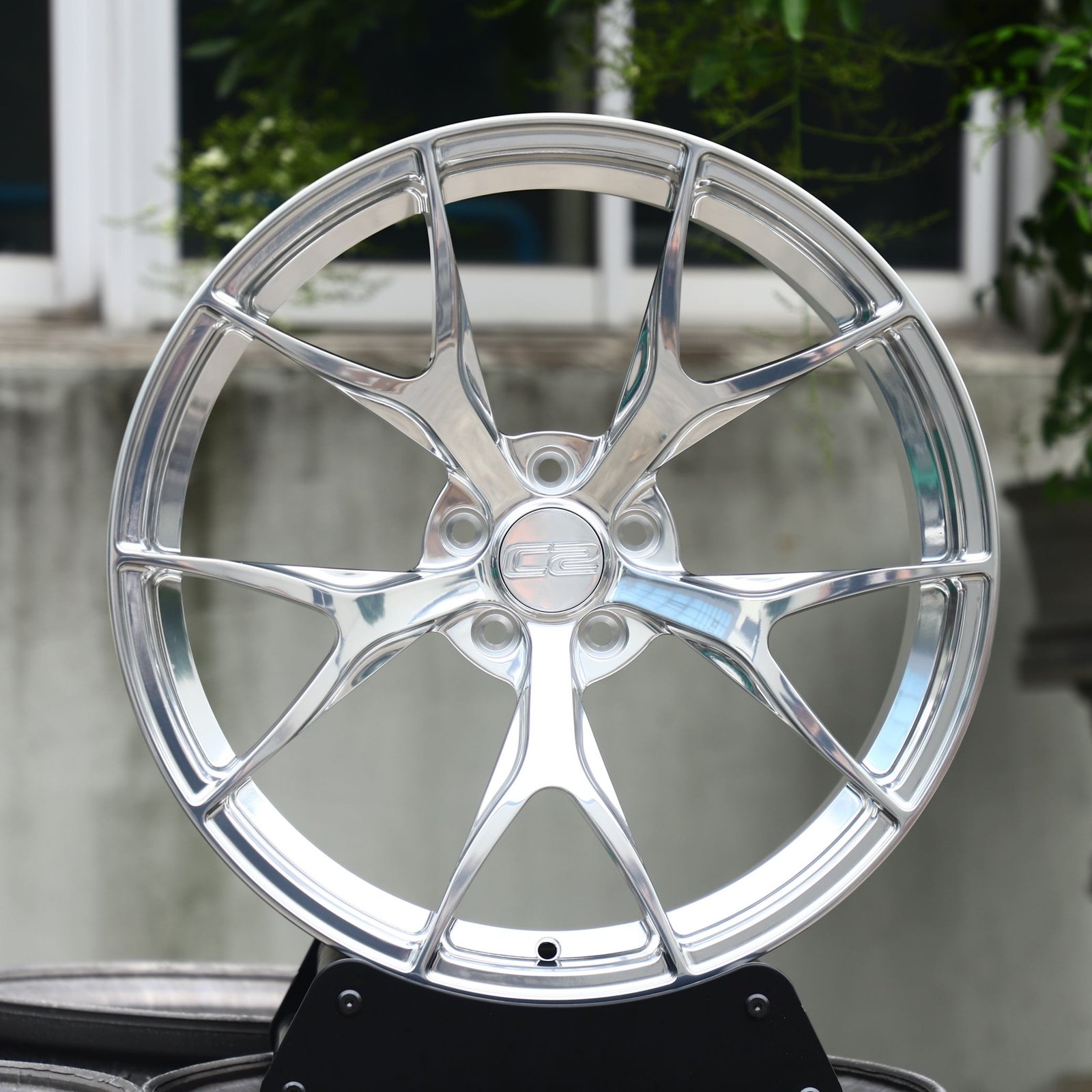 Audi RS3 wheels – Custom Finish 5 Y-Spoke Polished, front view