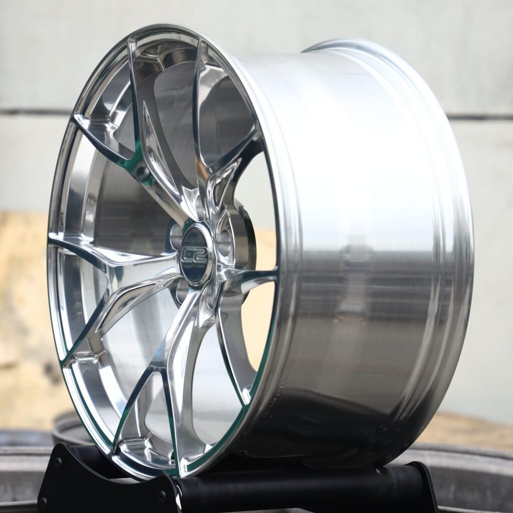 5x112 wheels – Custom Finish 5 Y-Spoke Polished, side view