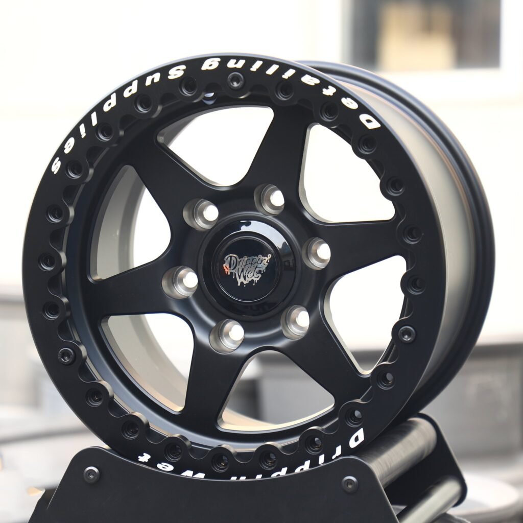 Toyota Tacoma wheels – Custom Finish 6-Spoke Racing, angled view