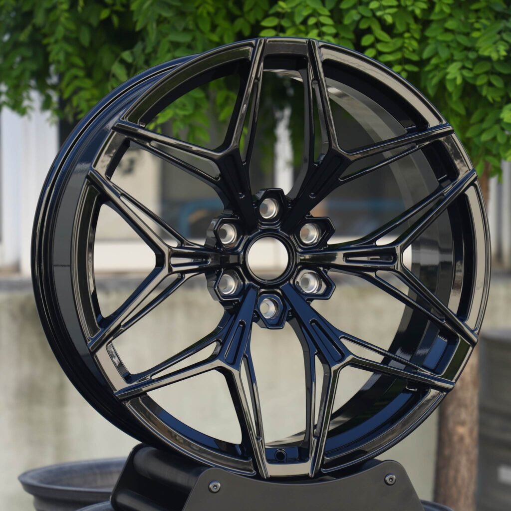 Toyota Tacoma wheels – Custom Finish 6-Spoke Side-Milled Mirror Milled, angled view