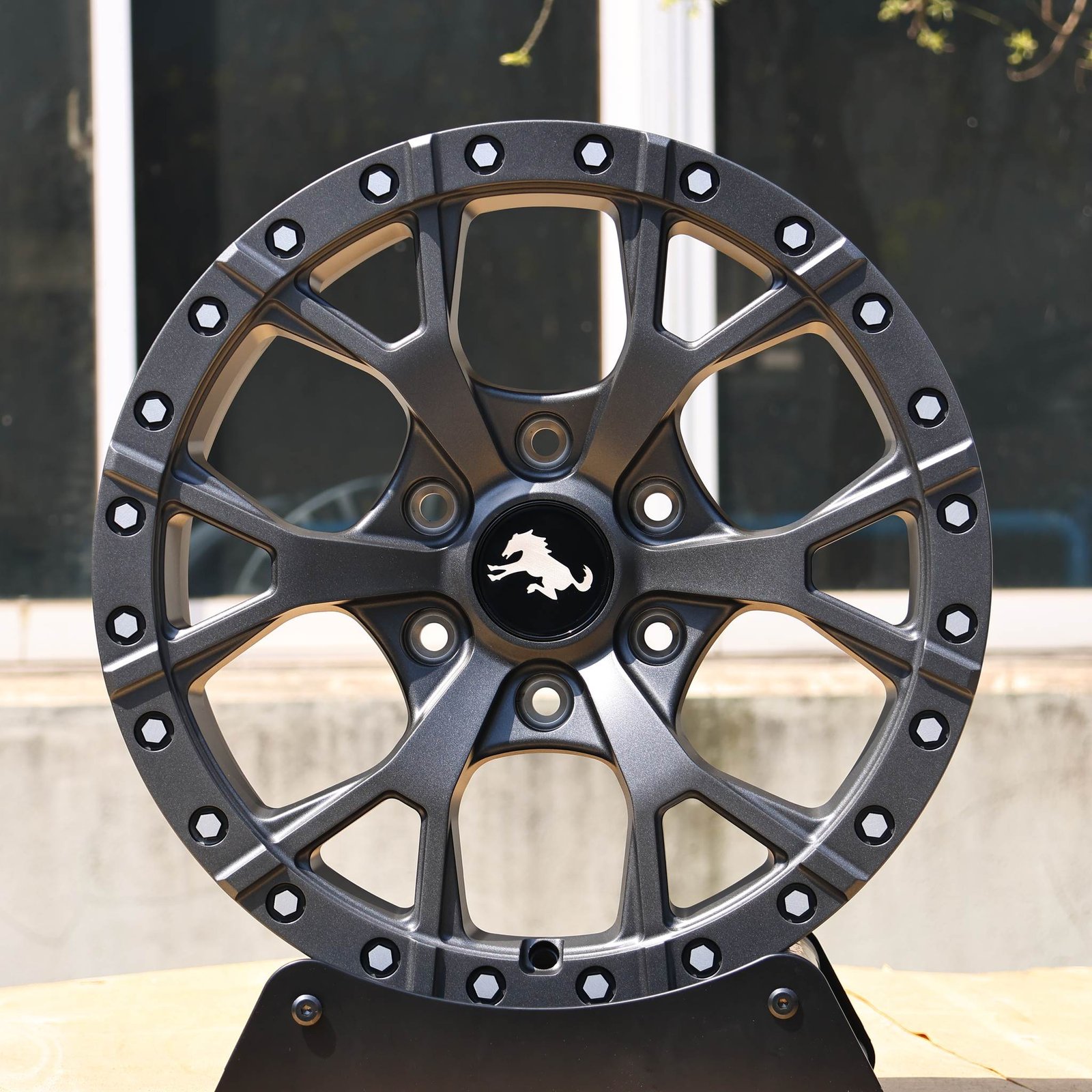 Toyota 4Runner wheels – Custom Finish 6 Y-Spoke Exposed Bolt Detail, front view