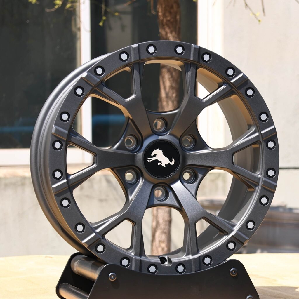 Toyota Tacoma wheels – Custom Finish 6 Y-Spoke Exposed Bolt Detail, angled view