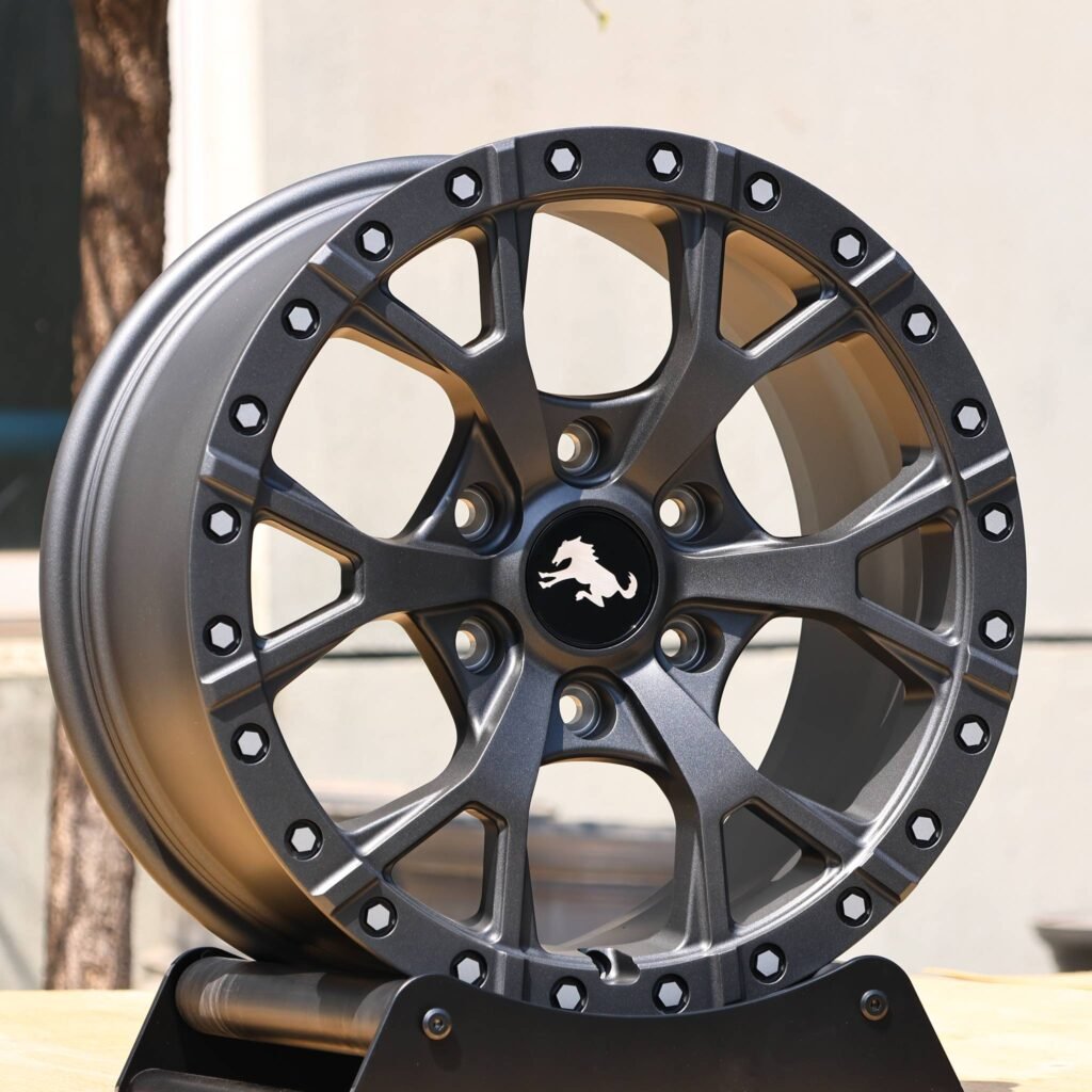 6x139.7 wheels – Custom Finish 6 Y-Spoke Exposed Bolt Detail, side view