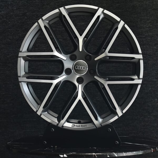 Audi A4 B9 wheels – Black / Machined 6 Y-Spoke Machined Face (Audi OEM-Style), front view