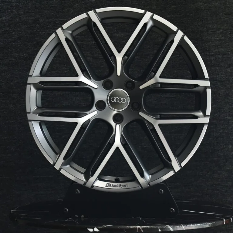 Audi OEM-Style Black / Machined 6 Y-Spoke Machined Face Forged Wheels – Audi A4 B9 / A6 C8, front view