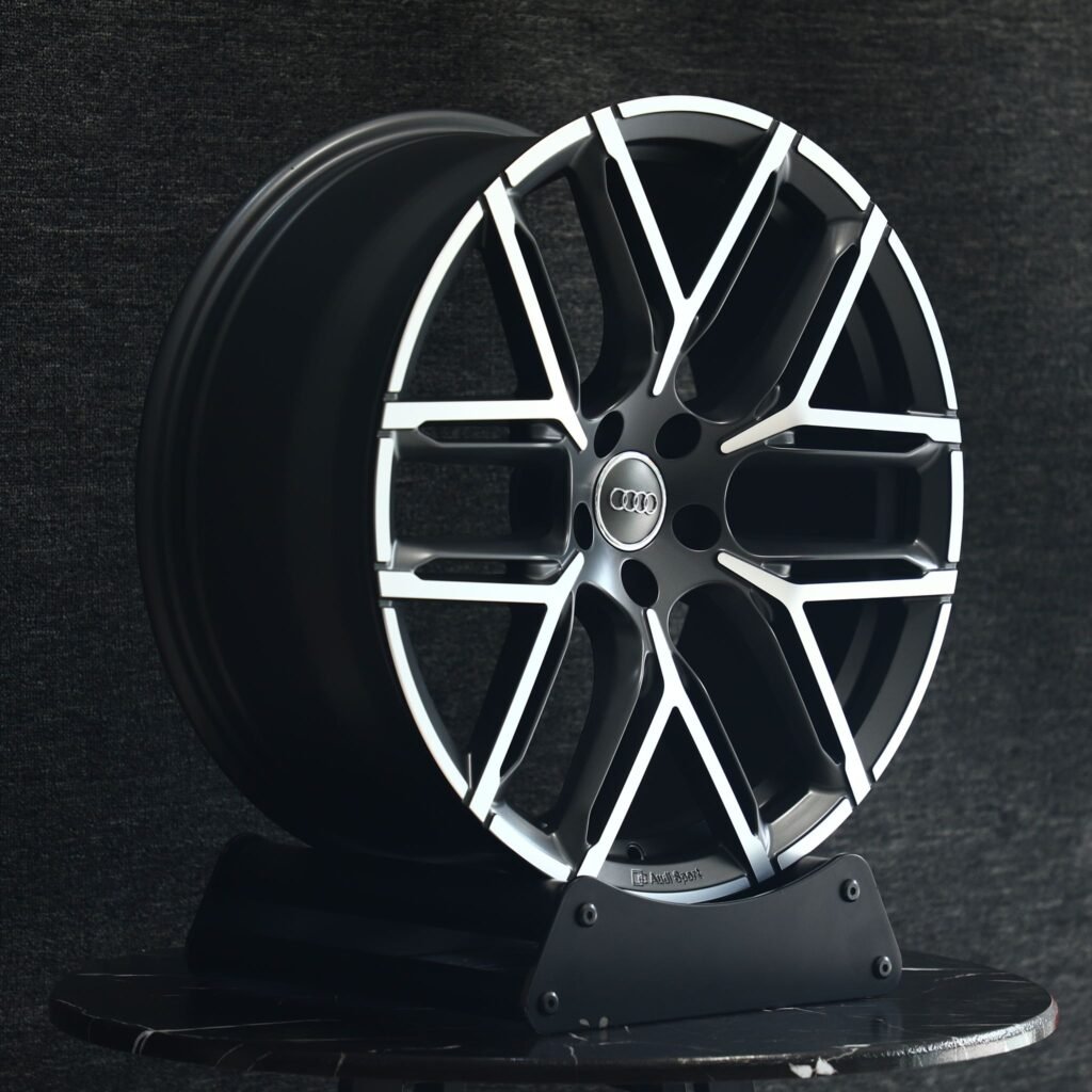 Audi A4 wheels – Custom Finish 6 Y-Spoke Machined Face, angled view
